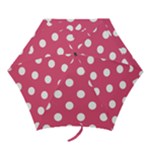 Polka Dots - White on Dark Pink Mini Umbrella