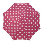 Polka Dots - White on Dark Pink Golf Umbrella