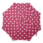 Polka Dots - White on Dark Pink Hook Handle Umbrella (Medium)