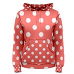 Polka Dots - White on Pastel Red Women s Pullover Hoodie