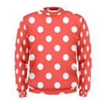 Polka Dots - White on Pastel Red Men s Sweatshirt