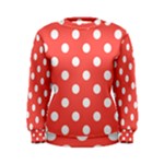 Polka Dots - White on Pastel Red Women s Sweatshirt