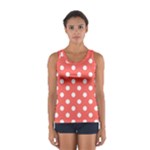 Polka Dots - White on Pastel Red Women s Sport Tank Top