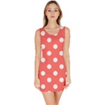 Polka Dots - White on Pastel Red Bodycon Dress