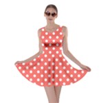 Polka Dots - White on Pastel Red Skater Dress