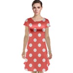 Polka Dots - White on Pastel Red Cap Sleeve Nightdress