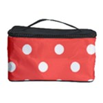 Polka Dots - White on Pastel Red Cosmetic Storage Case