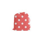 Polka Dots - White on Pastel Red Drawstring Pouch (XS)