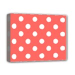Polka Dots - White on Pastel Red Deluxe Canvas 14  x 11  (Stretched)