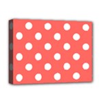 Polka Dots - White on Pastel Red Deluxe Canvas 16  x 12  (Stretched)