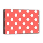 Polka Dots - White on Pastel Red Deluxe Canvas 18  x 12  (Stretched)