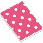 Polka Dots - White on Dark Pink Large Memo Pads