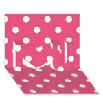 Polka Dots - White on Dark Pink I Love You 3D Greeting Card (7x5)