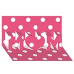 Polka Dots - White on Dark Pink MOM 3D Greeting Card (8x4)