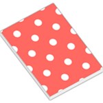 Polka Dots - White on Pastel Red Large Memo Pads