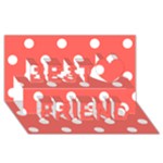 Polka Dots - White on Pastel Red Best Friends 3D Greeting Card (8x4)
