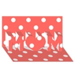 Polka Dots - White on Pastel Red MOM 3D Greeting Card (8x4)