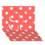 Polka Dots - White on Pastel Red Clover 3D Greeting Card (7x5)