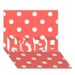 Polka Dots - White on Pastel Red HOPE 3D Greeting Card (7x5)