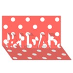 Polka Dots - White on Pastel Red #1 DAD 3D Greeting Card (8x4)