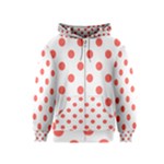 Polka Dots - Pastel Red on White Kid s Zipper Hoodie