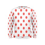 Polka Dots - Pastel Red on White Kid s Sweatshirt