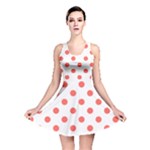 Polka Dots - Pastel Red on White Reversible Skater Dress