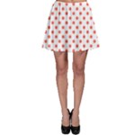 Polka Dots - Pastel Red on White Skater Skirt