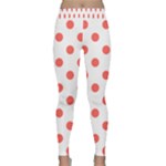 Polka Dots - Pastel Red on White Yoga Leggings