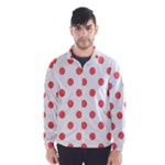 Polka Dots - Pastel Red on White Wind Breaker (Men)