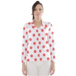 Polka Dots - Pastel Red on White Wind Breaker (Women)