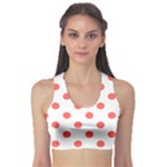 Polka Dots - Pastel Red on White Women s Sports Bra