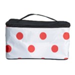 Polka Dots - Pastel Red on White Cosmetic Storage Case
