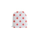 Polka Dots - Pastel Red on White Drawstring Pouch (XS)