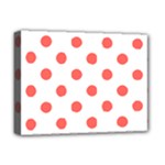 Polka Dots - Pastel Red on White Deluxe Canvas 16  x 12  (Stretched)
