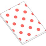 Polka Dots - Pastel Red on White Large Memo Pads