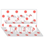 Polka Dots - Pastel Red on White Best Friends 3D Greeting Card (8x4)