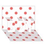 Polka Dots - Pastel Red on White BOY 3D Greeting Card (7x5)