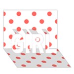 Polka Dots - Pastel Red on White GIRL 3D Greeting Card (7x5)