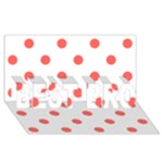 Polka Dots - Pastel Red on White BEST BRO 3D Greeting Card (8x4)
