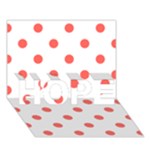 Polka Dots - Pastel Red on White HOPE 3D Greeting Card (7x5)