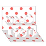 Polka Dots - Pastel Red on White Miss You 3D Greeting Card (7x5)