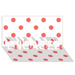 Polka Dots - Pastel Red on White ENGAGED 3D Greeting Card (8x4)