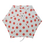 Polka Dots - Pastel Red on White Mini Umbrella