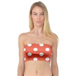 Polka Dots - White on Tomato Red Bandeau Top