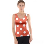 Polka Dots - White on Tomato Red Tank Top