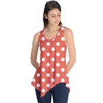 Polka Dots - White on Tomato Red Sleeveless Tunic
