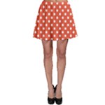 Polka Dots - White on Tomato Red Skater Skirt