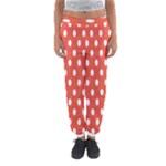 Polka Dots - White on Tomato Red Women s Jogger Sweatpants