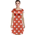 Polka Dots - White on Tomato Red Cap Sleeve Nightdress